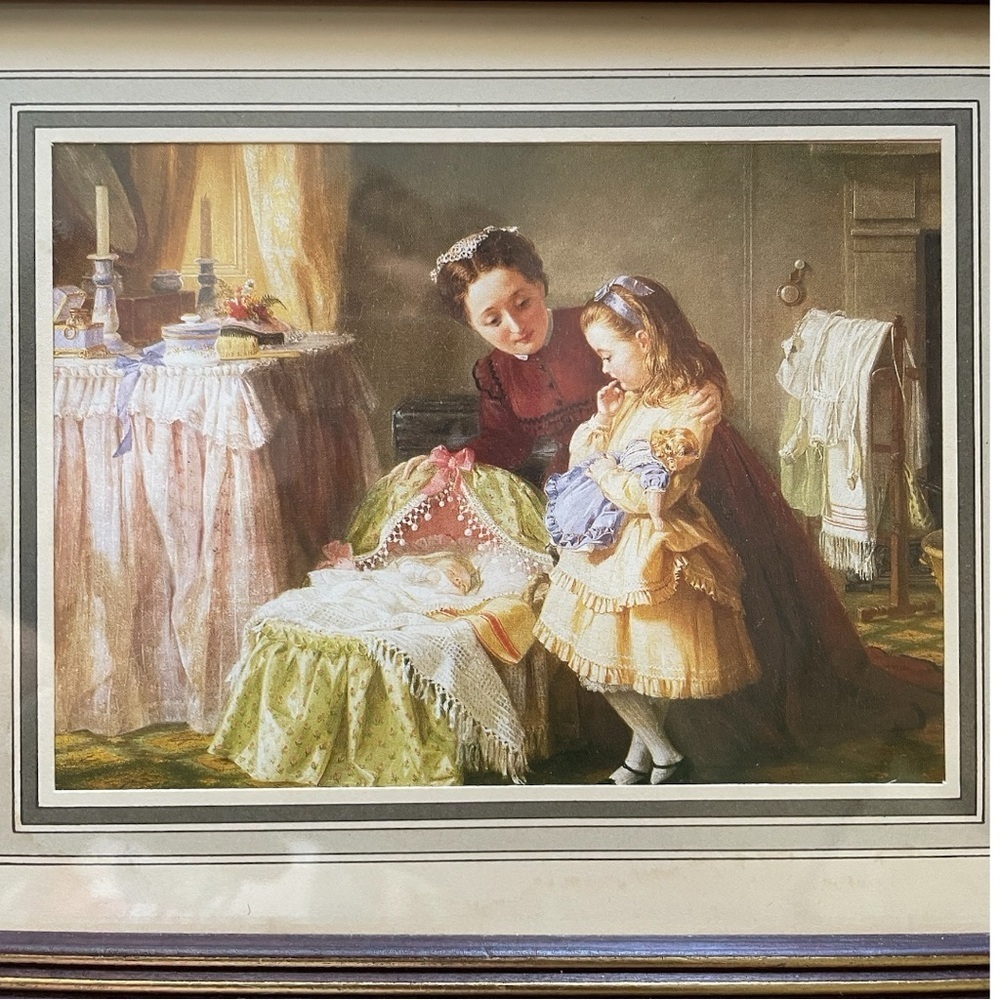 Vintage print of a Victorian painting, “An Introduction”,by Emily Crawford,small - Picture 3 of 4